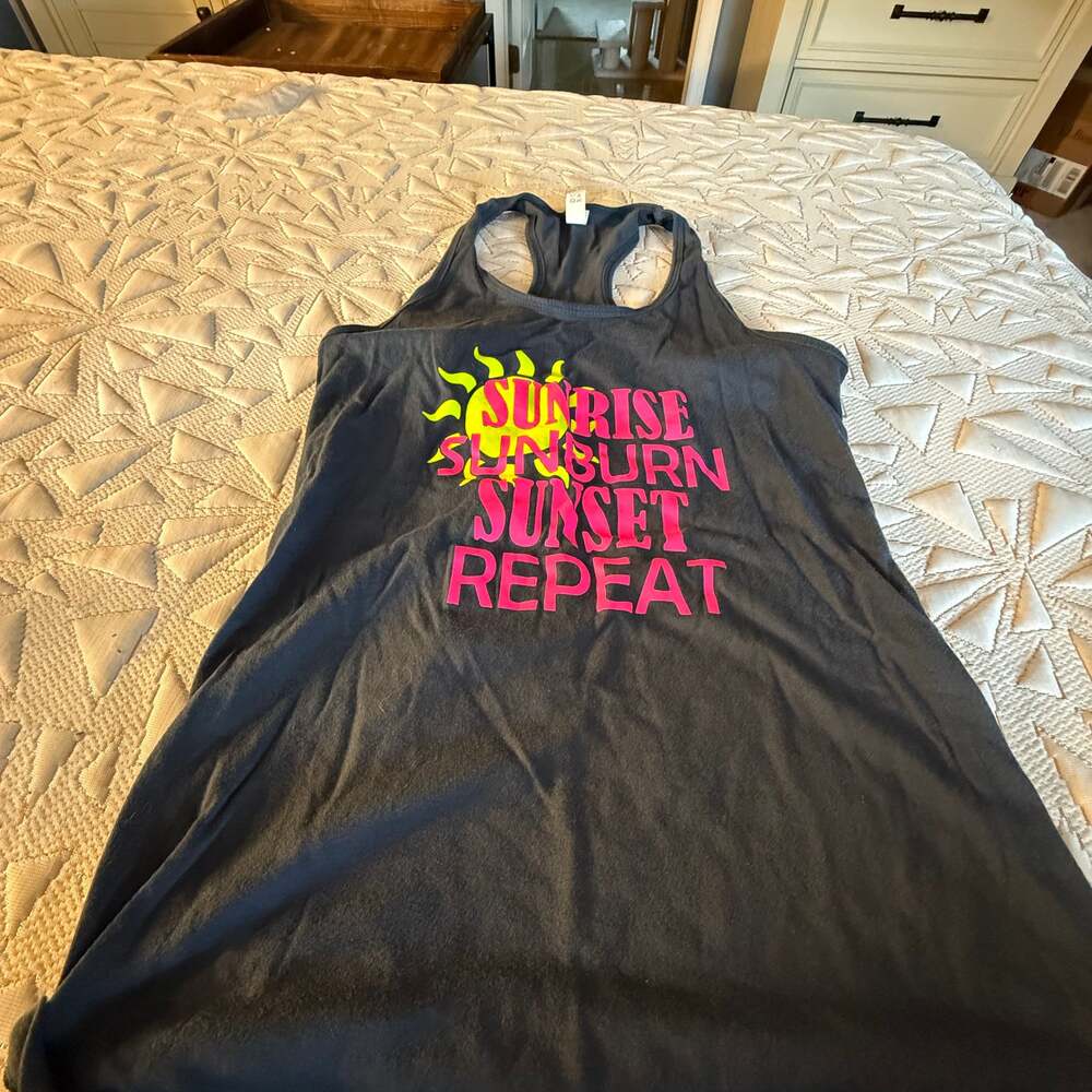 Sunrise Sunburn Sunset Repeat Yellow Tank Top